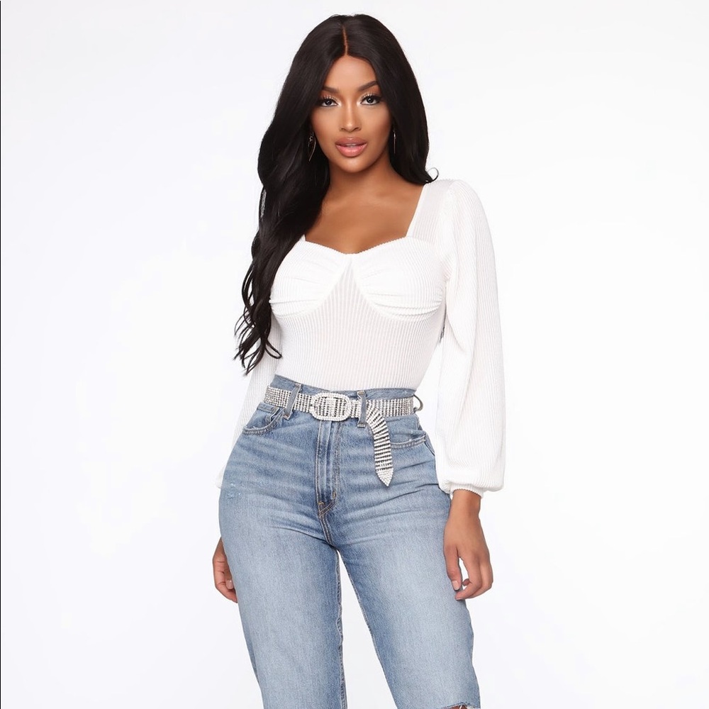 Long Sleeve Ivory White Bodysuit